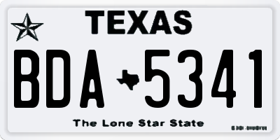TX license plate BDA5341
