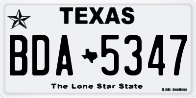 TX license plate BDA5347