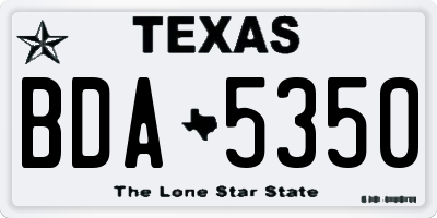TX license plate BDA5350