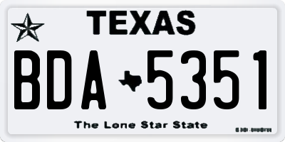 TX license plate BDA5351