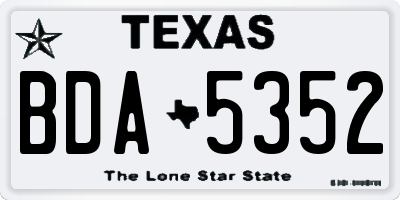TX license plate BDA5352