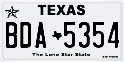 TX license plate BDA5354