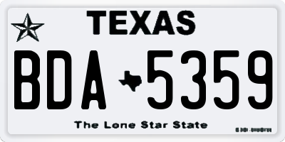 TX license plate BDA5359