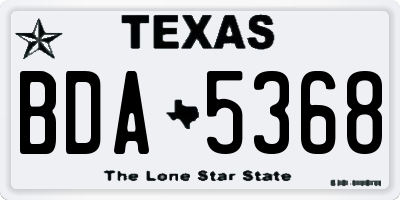 TX license plate BDA5368