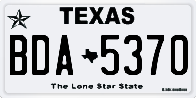 TX license plate BDA5370