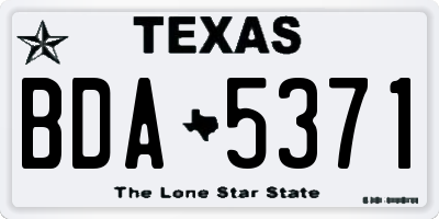 TX license plate BDA5371