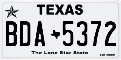 TX license plate BDA5372