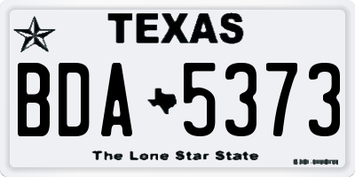 TX license plate BDA5373