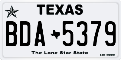 TX license plate BDA5379