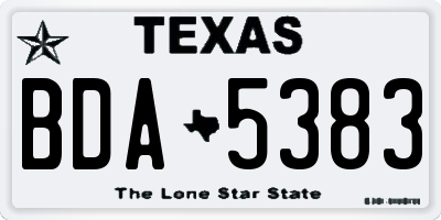 TX license plate BDA5383