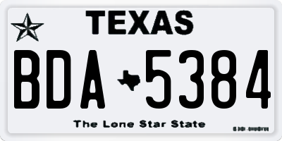 TX license plate BDA5384