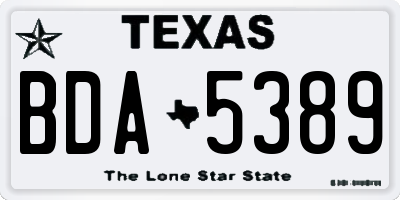 TX license plate BDA5389