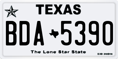 TX license plate BDA5390