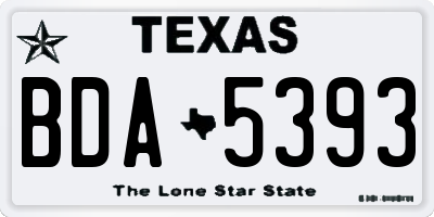 TX license plate BDA5393