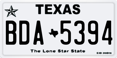 TX license plate BDA5394
