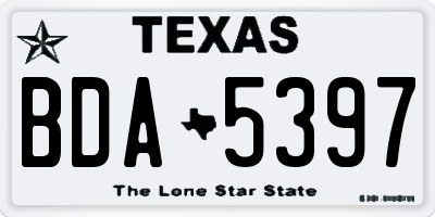TX license plate BDA5397