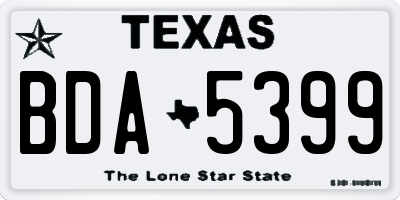 TX license plate BDA5399