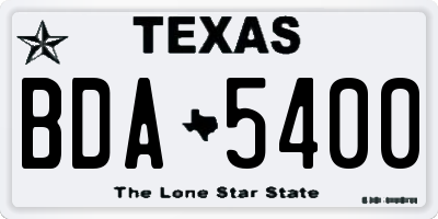 TX license plate BDA5400