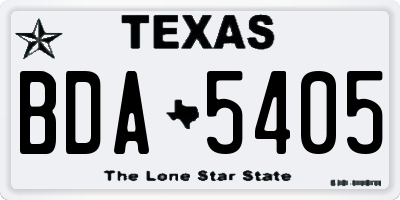TX license plate BDA5405