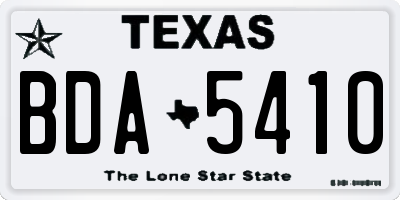 TX license plate BDA5410