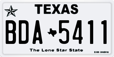 TX license plate BDA5411
