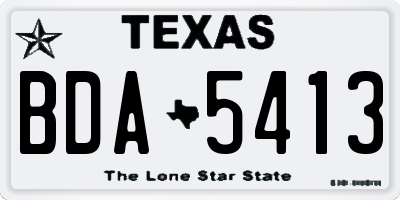TX license plate BDA5413