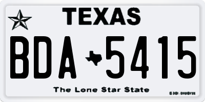 TX license plate BDA5415