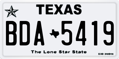 TX license plate BDA5419