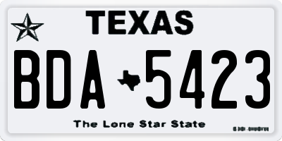 TX license plate BDA5423