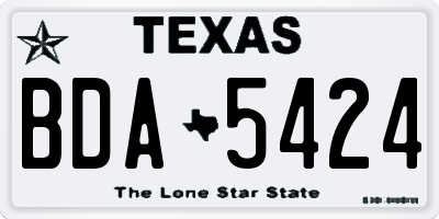 TX license plate BDA5424