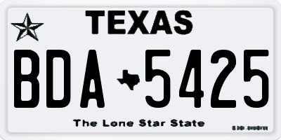 TX license plate BDA5425