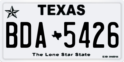 TX license plate BDA5426