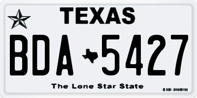 TX license plate BDA5427