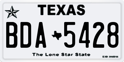 TX license plate BDA5428