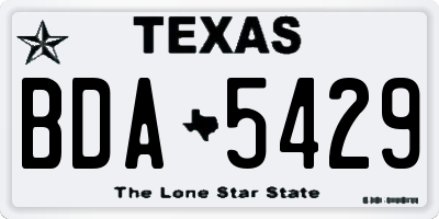 TX license plate BDA5429