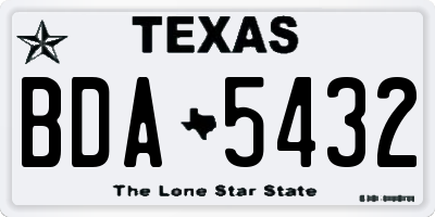 TX license plate BDA5432