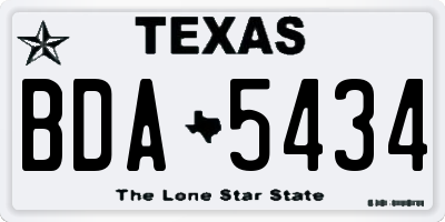 TX license plate BDA5434