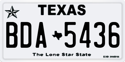 TX license plate BDA5436