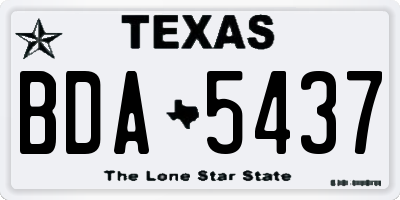 TX license plate BDA5437