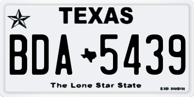 TX license plate BDA5439