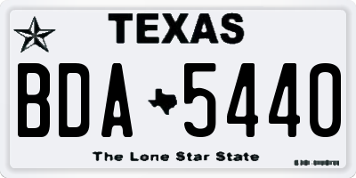 TX license plate BDA5440