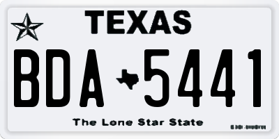 TX license plate BDA5441
