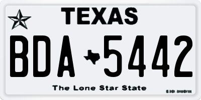 TX license plate BDA5442