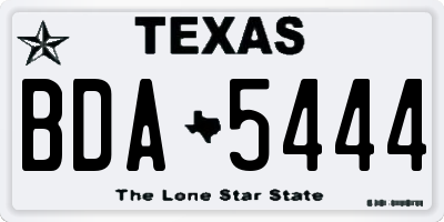 TX license plate BDA5444
