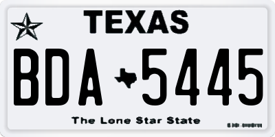 TX license plate BDA5445