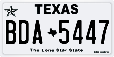 TX license plate BDA5447