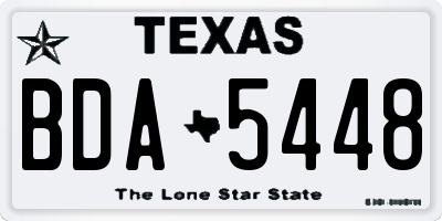 TX license plate BDA5448