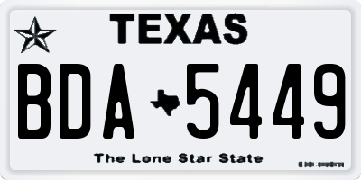 TX license plate BDA5449