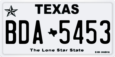 TX license plate BDA5453