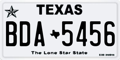 TX license plate BDA5456